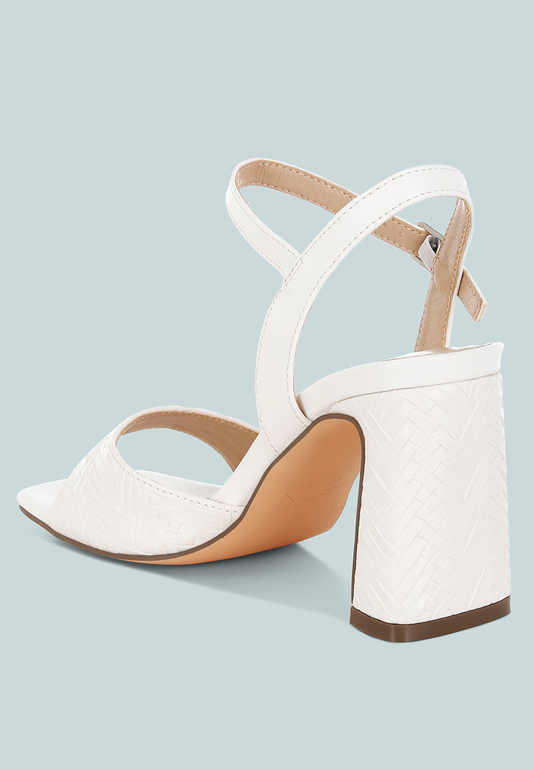 Elana Textured Faux Leather Heels-2
