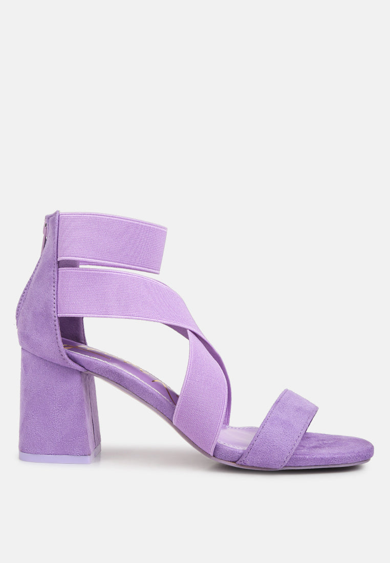 Berries Elastic Strappy Block Heel Sandals-5