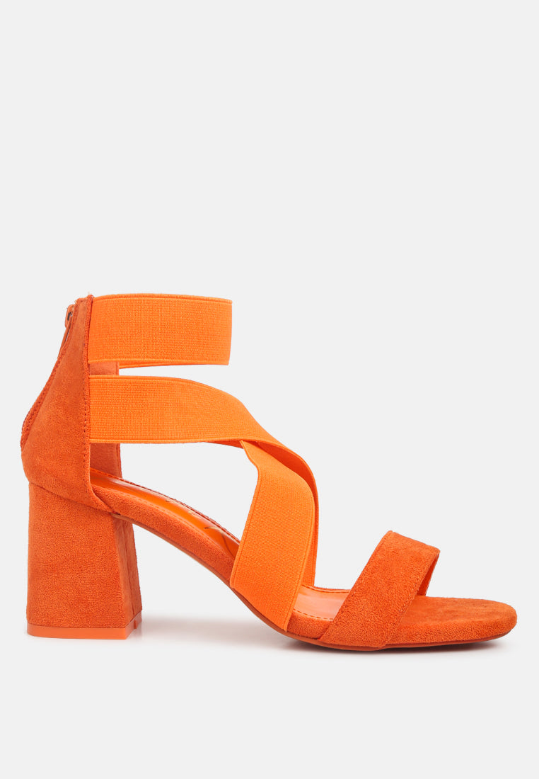 Berries Elastic Strappy Block Heel Sandals-6