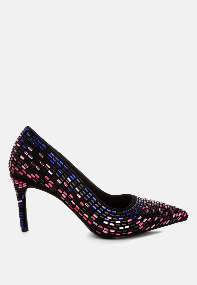 Elodie Rhinestones Embellished Pump Heels-7