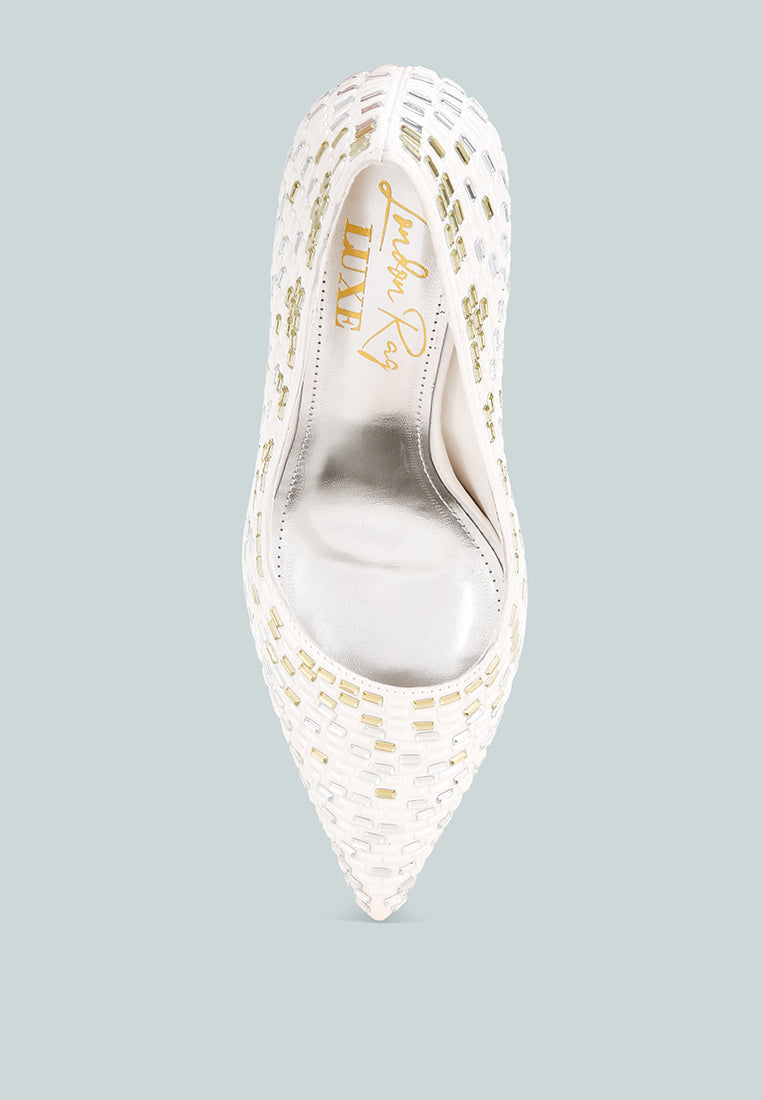 Elodie Rhinestones Embellished Pump Heels-4