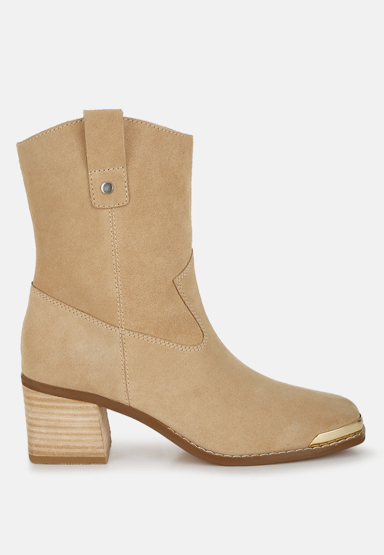 Emberly Suede Square Toe Ankle Boots-0