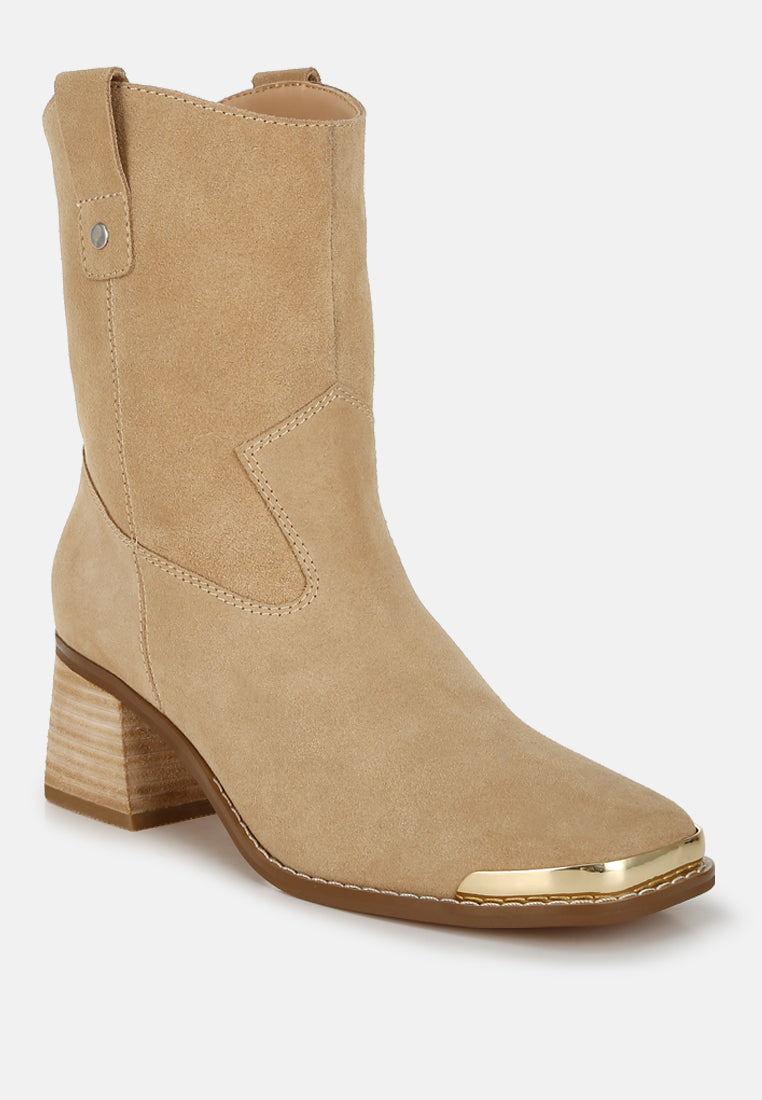 Emberly Suede Square Toe Ankle Boots-2