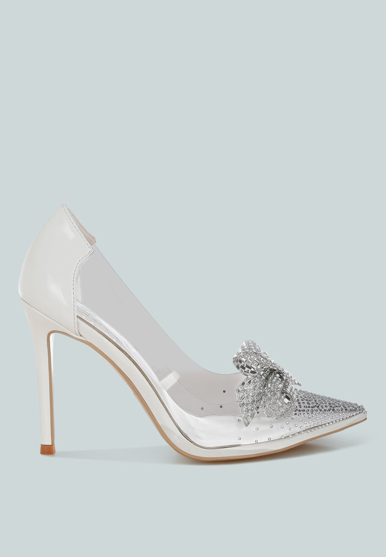 Erika Rhinestones Embellished Clear Pump Shoes-6