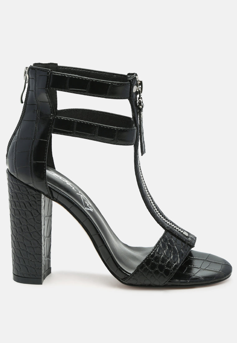 Felicity Zip Up T Strap Sandals-6