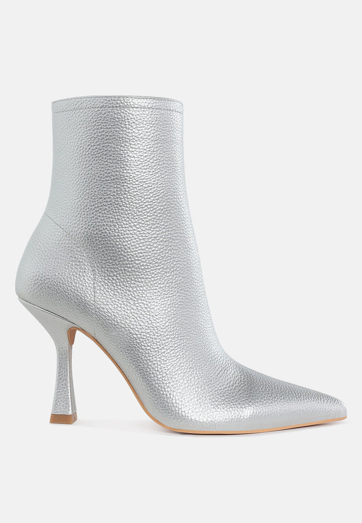 Farnak Metallic Pointed Toe Ankle Boots-0