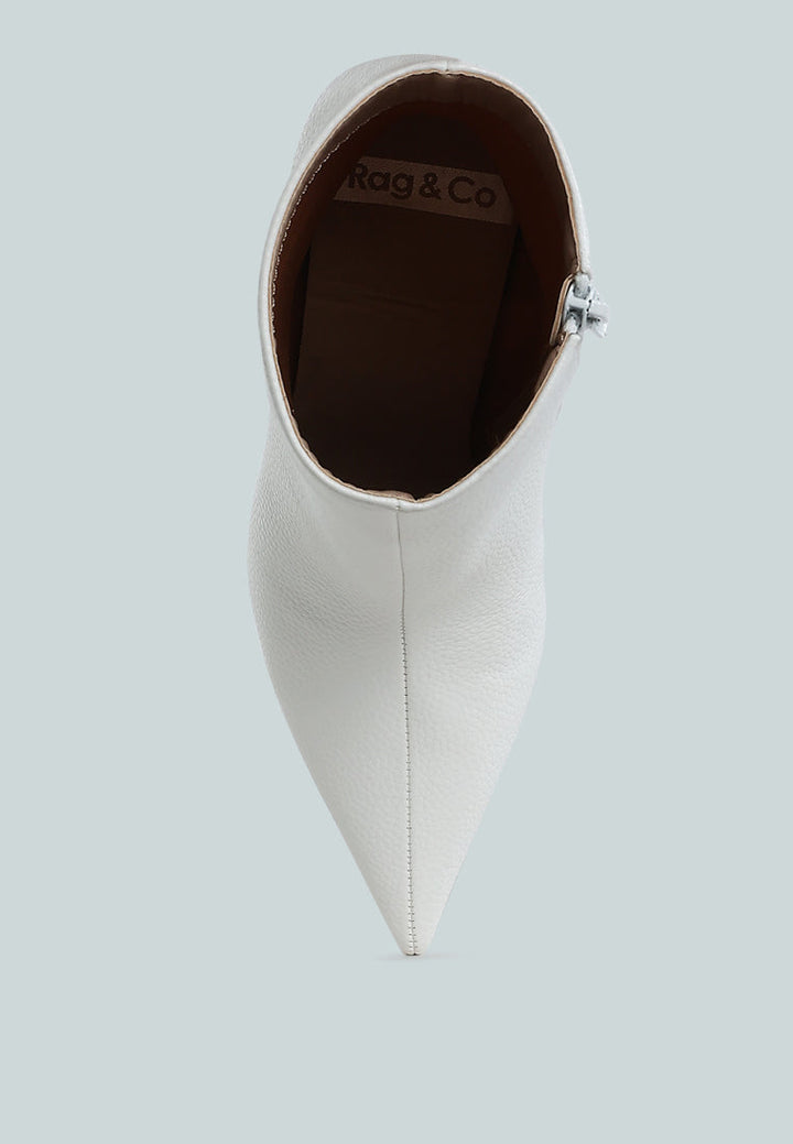 Farnak Pleather Pointed Toe Ankle Boots-3