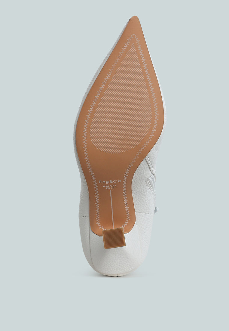 Farnak Pleather Pointed Toe Ankle Boots-4