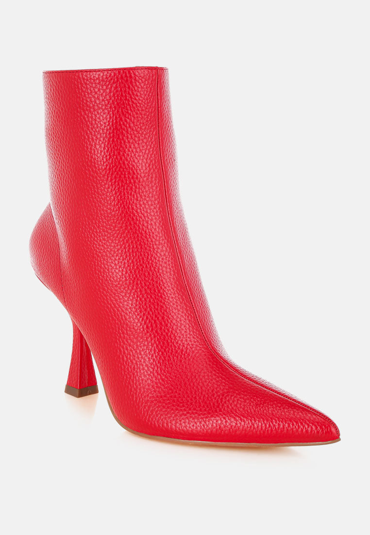 Farnak Pleather Spool Heel Boots-1