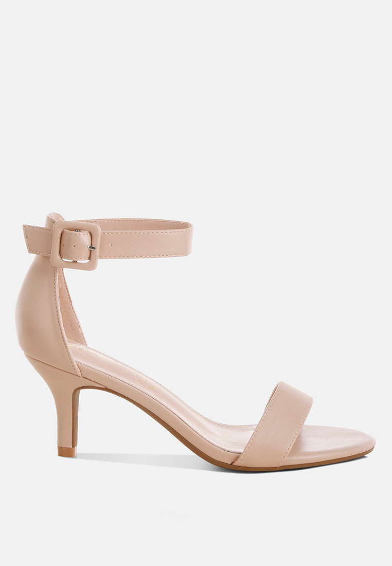 Feruda Faux Leather Kitten Heel Sandals-7