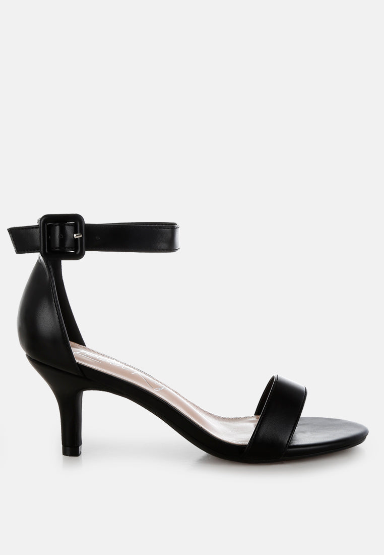 Feruda Faux Leather Kitten Heel Sandals-5