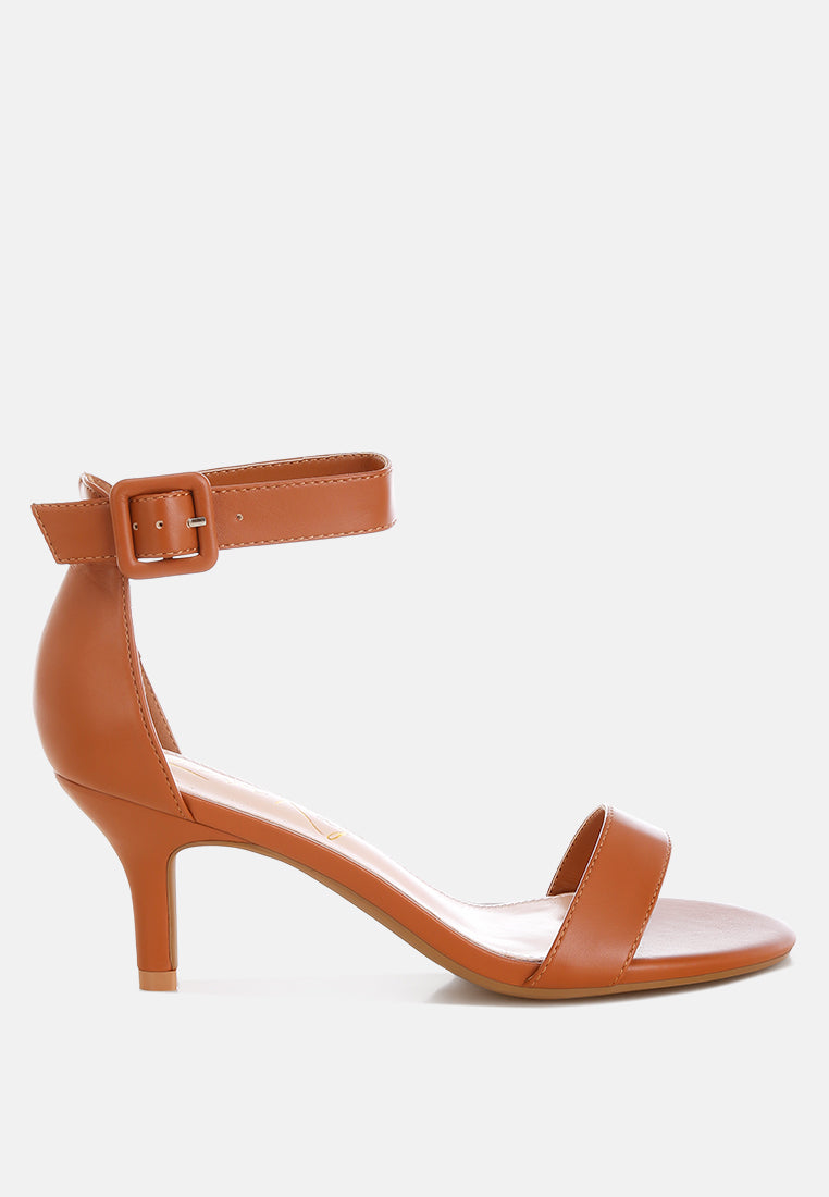 Feruda Faux Leather Kitten Heel Sandals-6