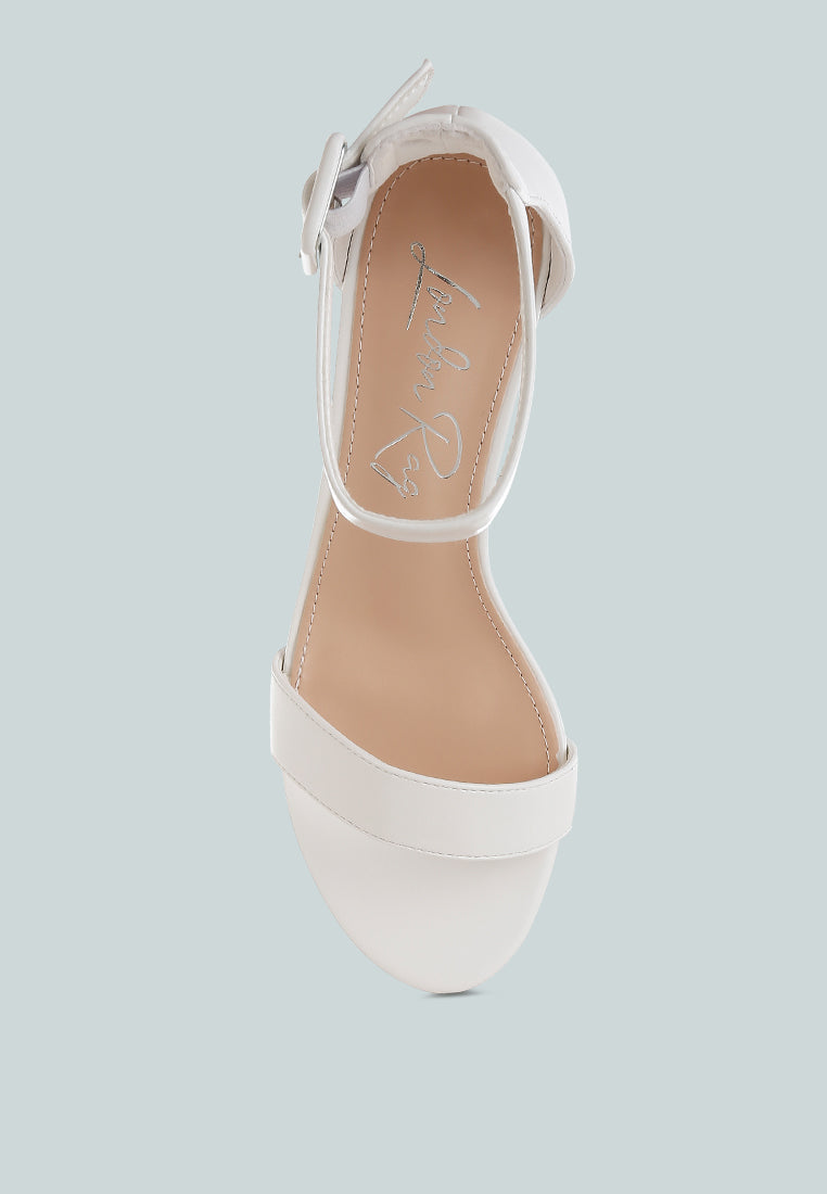 Feruda Faux Leather Kitten Heel Sandals-3