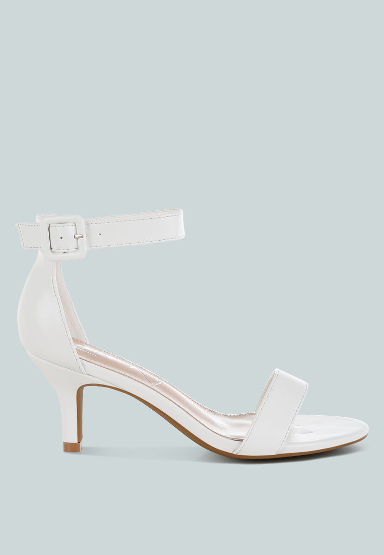 Feruda Faux Leather Kitten Heel Sandals-0