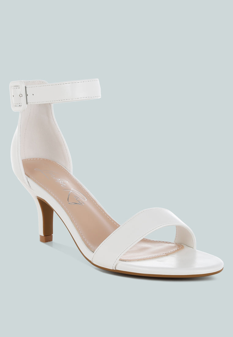 Feruda Faux Leather Kitten Heel Sandals-1