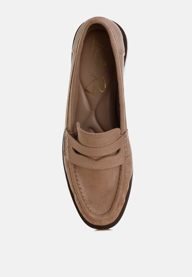 Fhalko Penny Strap Low Block Heel Loafers-4