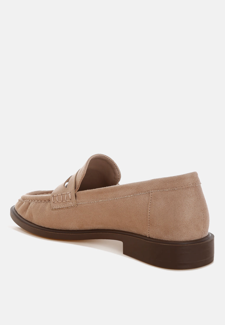 Fhalko Penny Strap Low Block Heel Loafers-3
