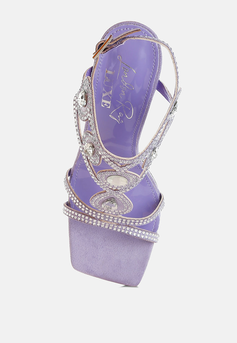 Fialka Diamante & Rhinestones Stiletto Sandals-4