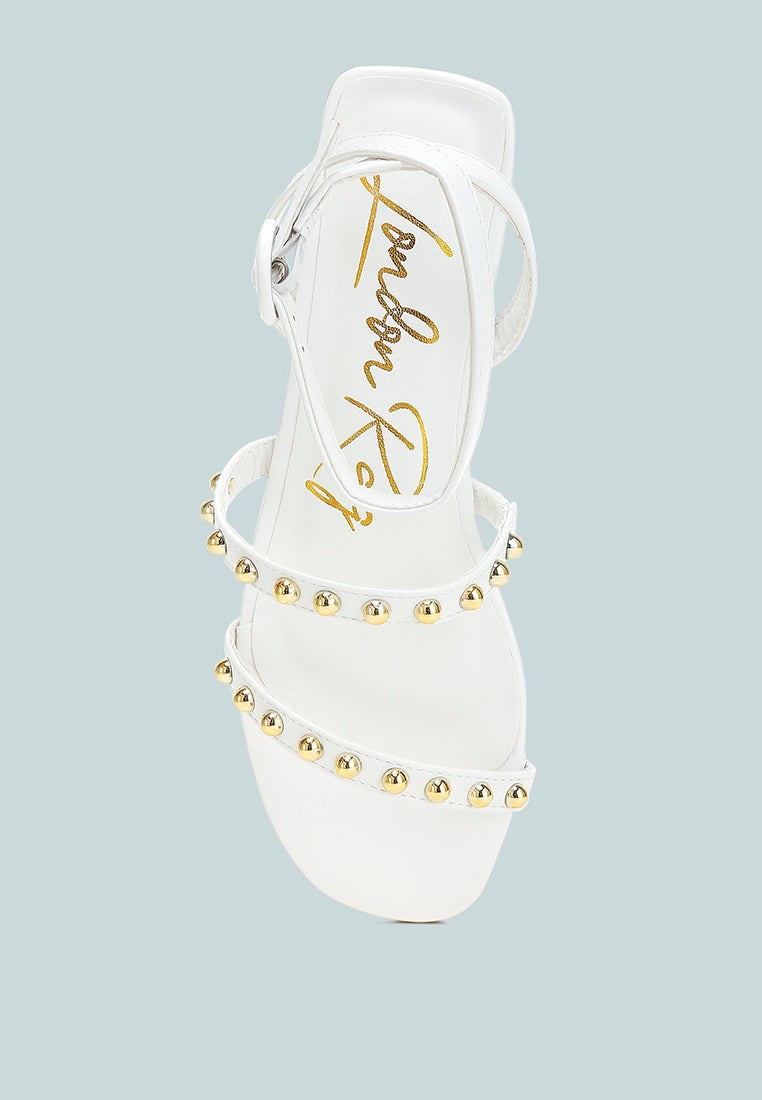 Flippity Studded Ankle Strap Flat Sandals-3