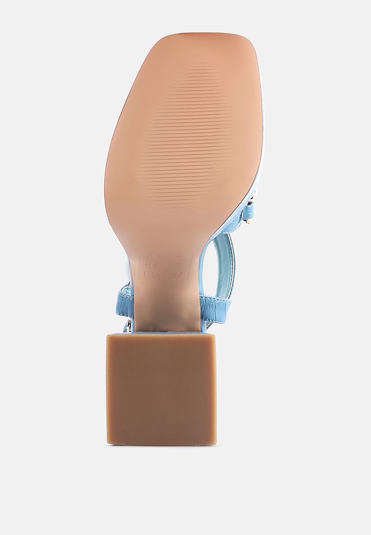 Frecklin Metal Chain Block Heel Sandals-3