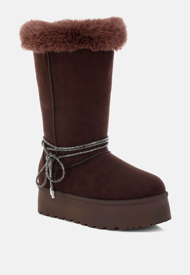 Olonya Fur Collar Anti-Skid Snow Boots-2