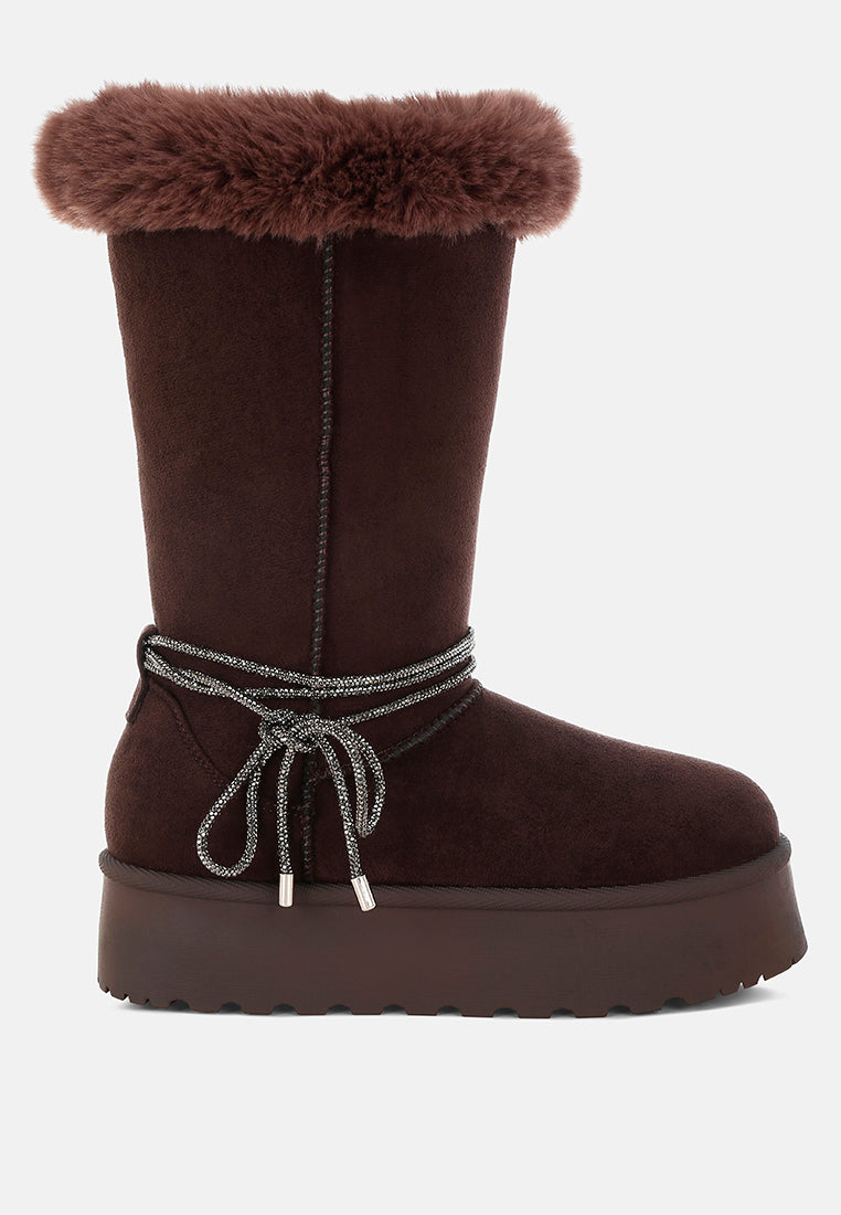 Olonya Fur Collar Anti-Skid Snow Boots-0