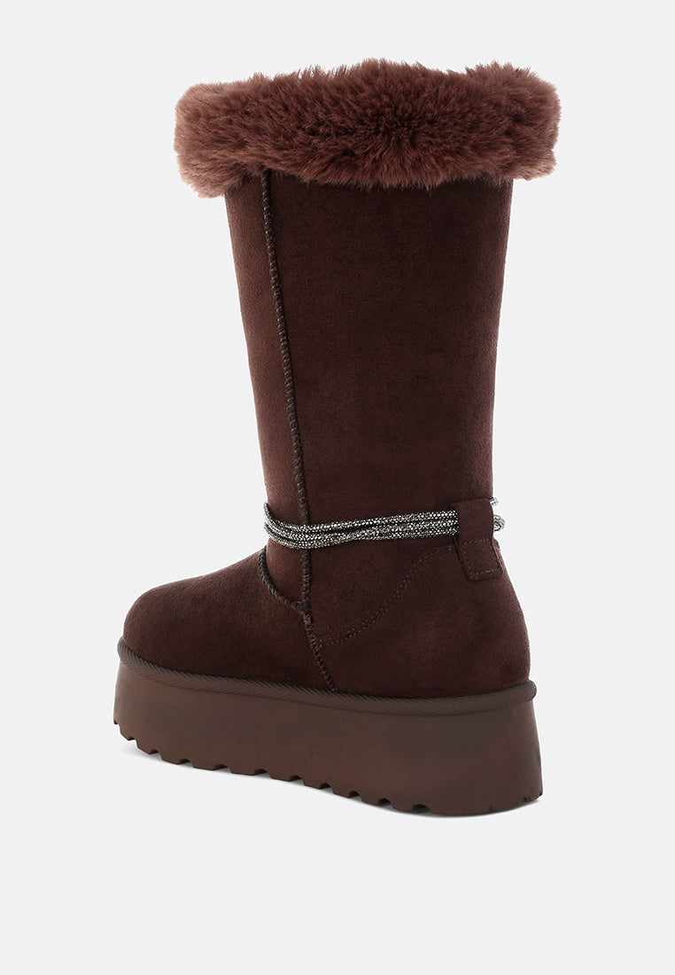Olonya Fur Collar Anti-Skid Snow Boots-3