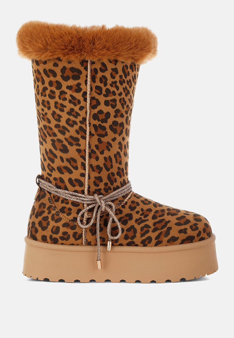 Olonya Fur Collar Anti-Skid Snow Boots-5