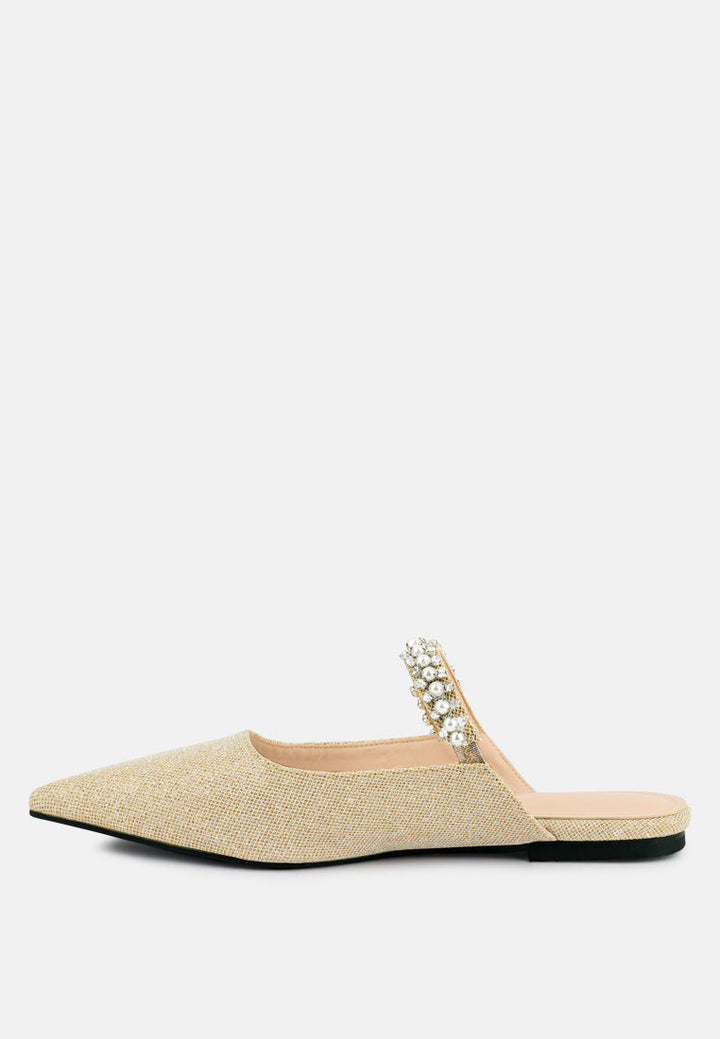 Geode Pearl Embellished Slip On Mules-2