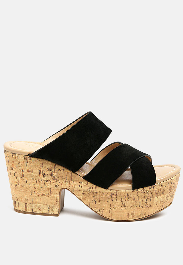 Gerd Block Heeled Suede Slip-On Sandal-0