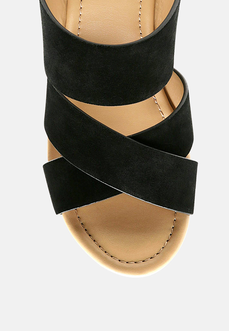 Gerd Block Heeled Suede Slip-On Sandal-4
