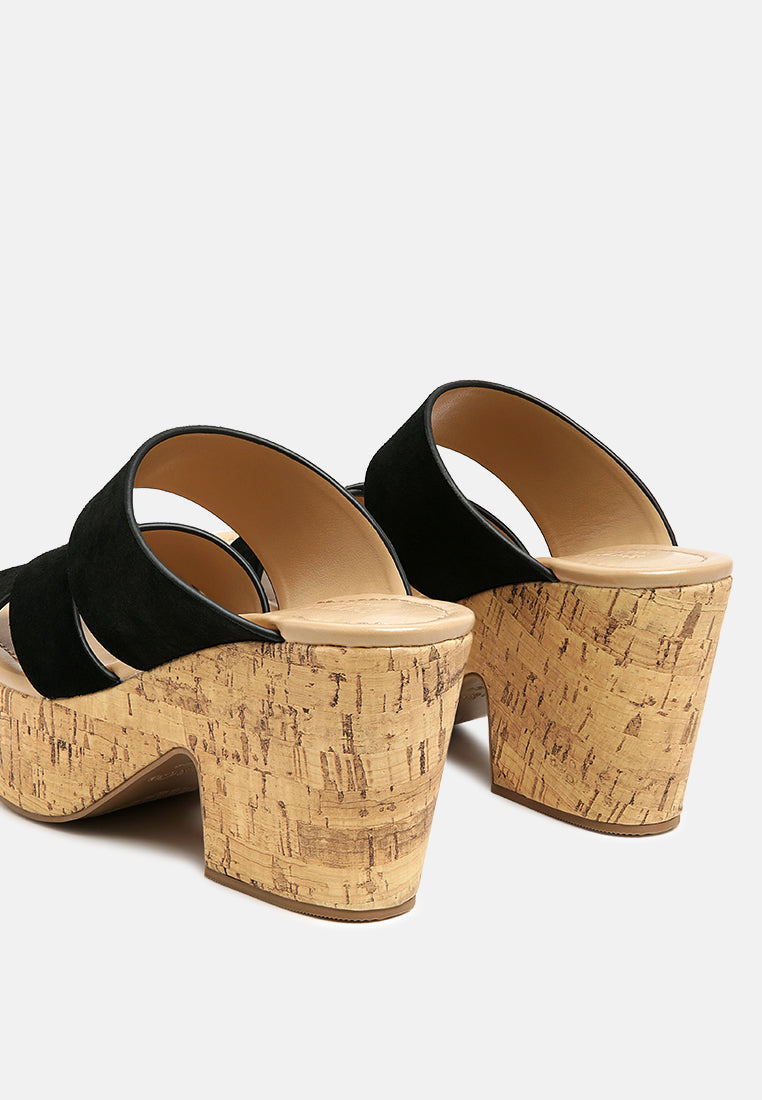 Gerd Block Heeled Suede Slip-On Sandal-2