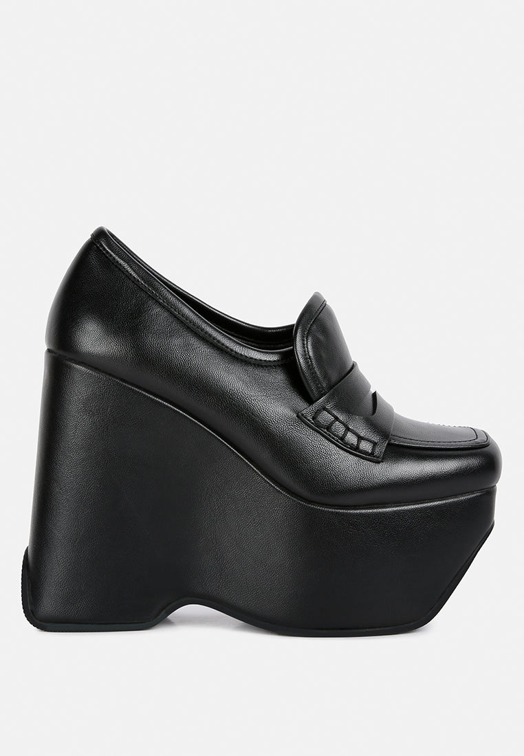 Gilliam High Platform Wedge Loafers-5