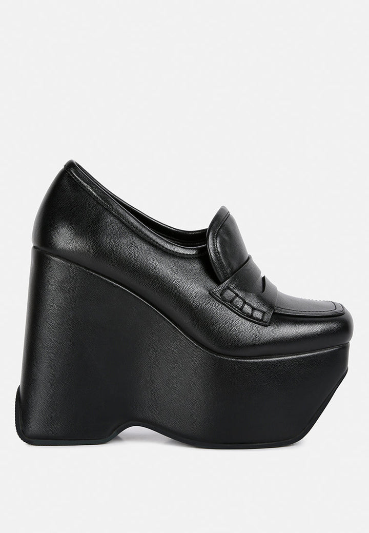 Gilliam High Platform Wedge Loafers-5