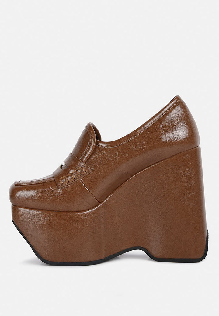 Gilliam High Platform Wedge Loafers-2