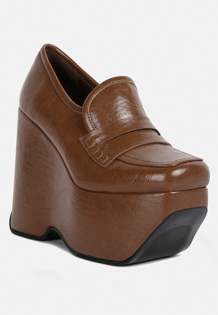 Gilliam High Platform Wedge Loafers-1