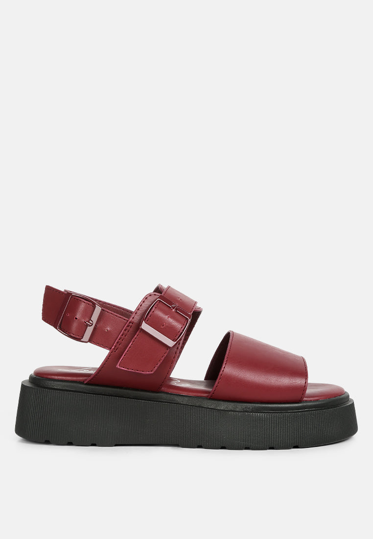 Gladen Pin Buckle Platform Sandals-6