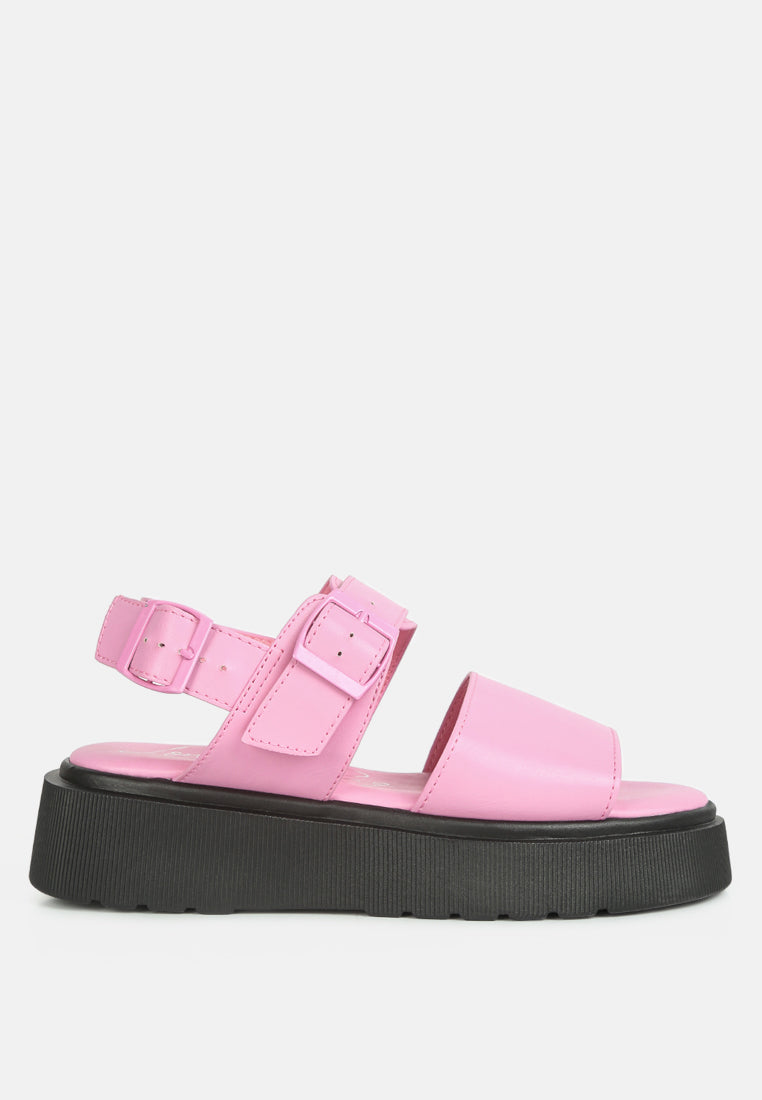 Gladen Pin Buckle Platform Sandals-9