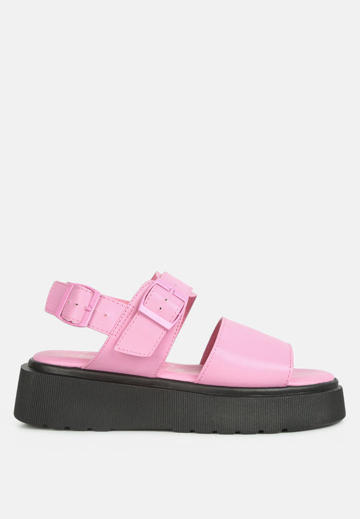 Gladen Pin Buckle Platform Sandals-9