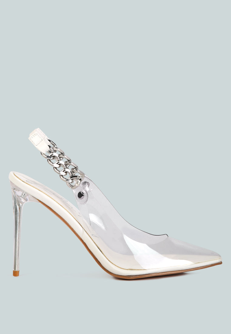 Goddess Metallic Stiletto Heel Slingback Sandals-0