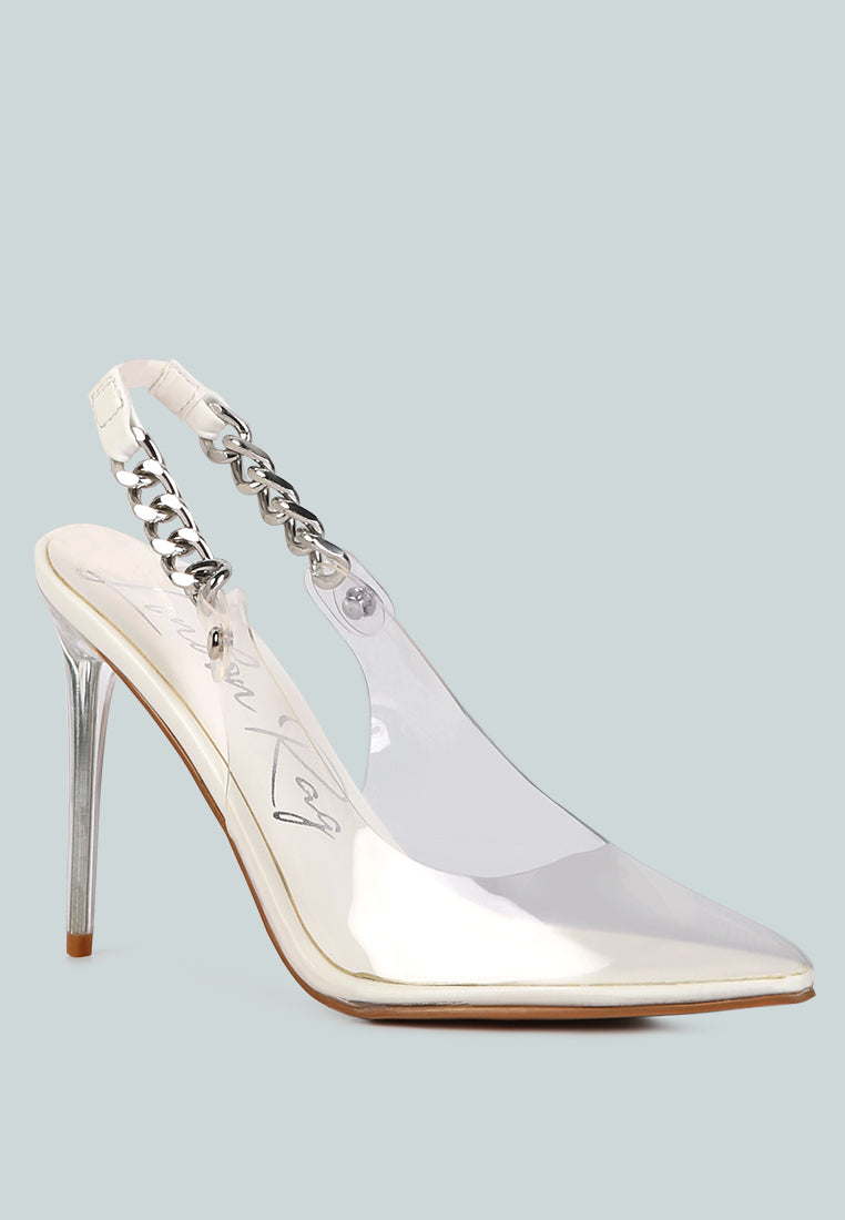Goddess Metallic Stiletto Heel Slingback Sandals-1