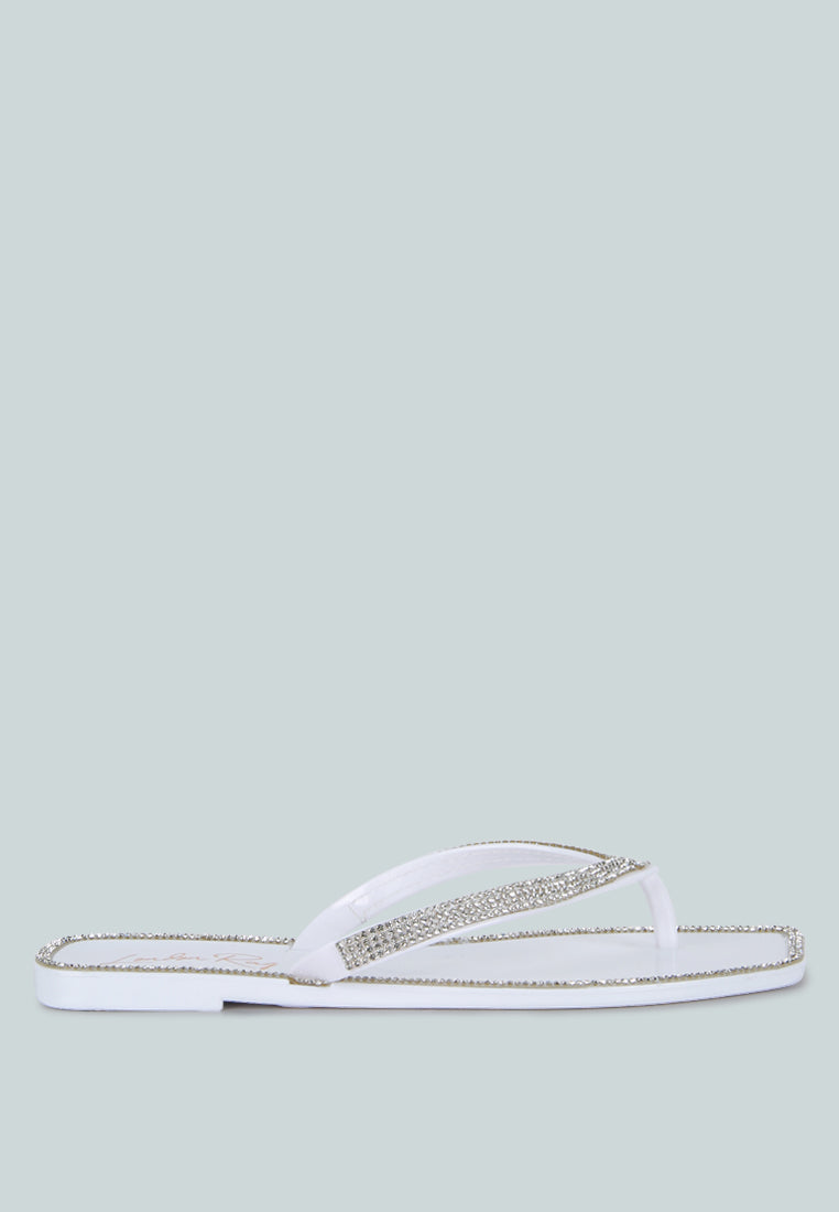 Golightly Diamante Stud Detail Thong Flats-0