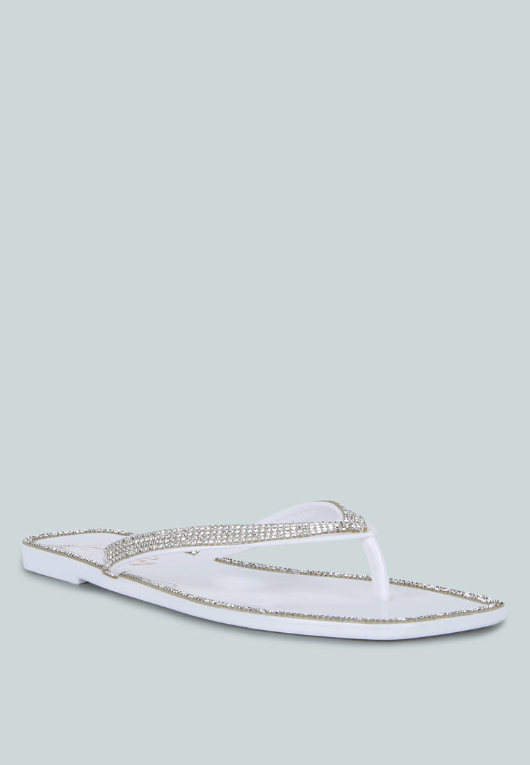 Golightly Diamante Stud Detail Thong Flats-1