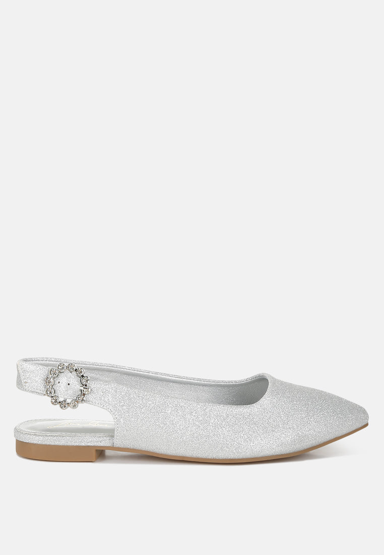 Giora Glitter Slingback Flat Sandals-5