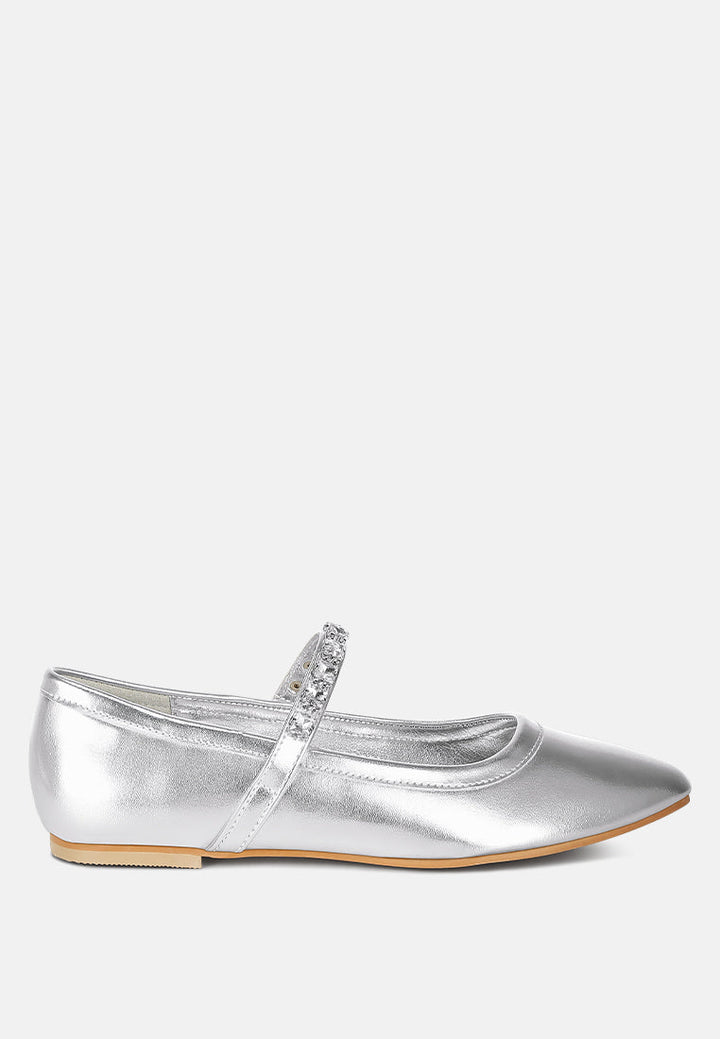 Gloxinia Metallic Mary Jane Ballerinas-5