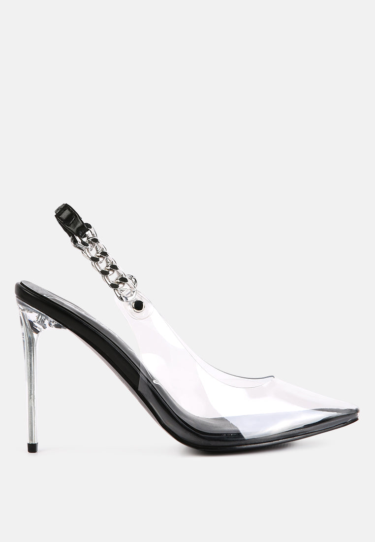 Goddess Metallic Stiletto Heel Slingback Sandals-6