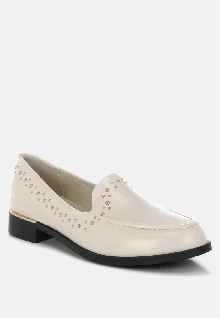 Gonia Studded Faux Leather Loafers-2