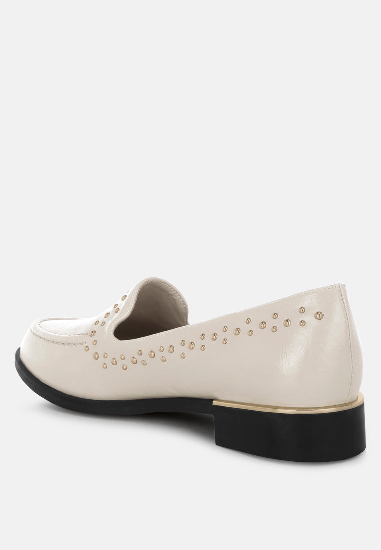 Gonia Studded Faux Leather Loafers-3