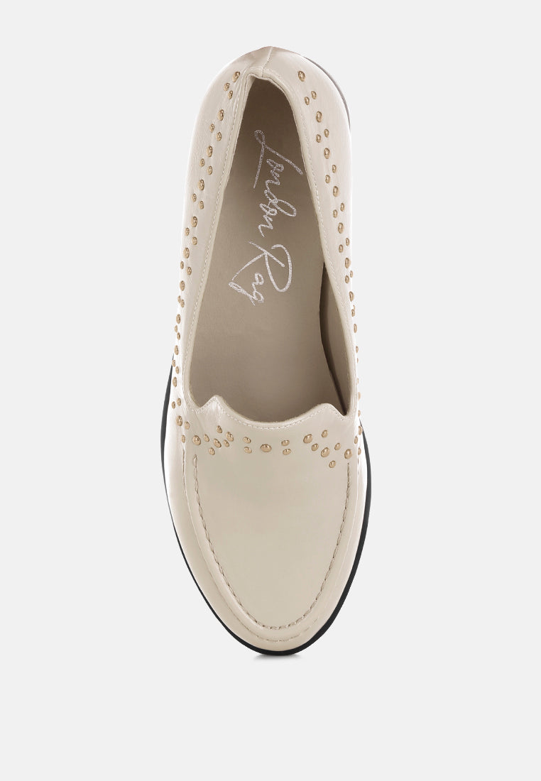 Gonia Studded Faux Leather Loafers-4