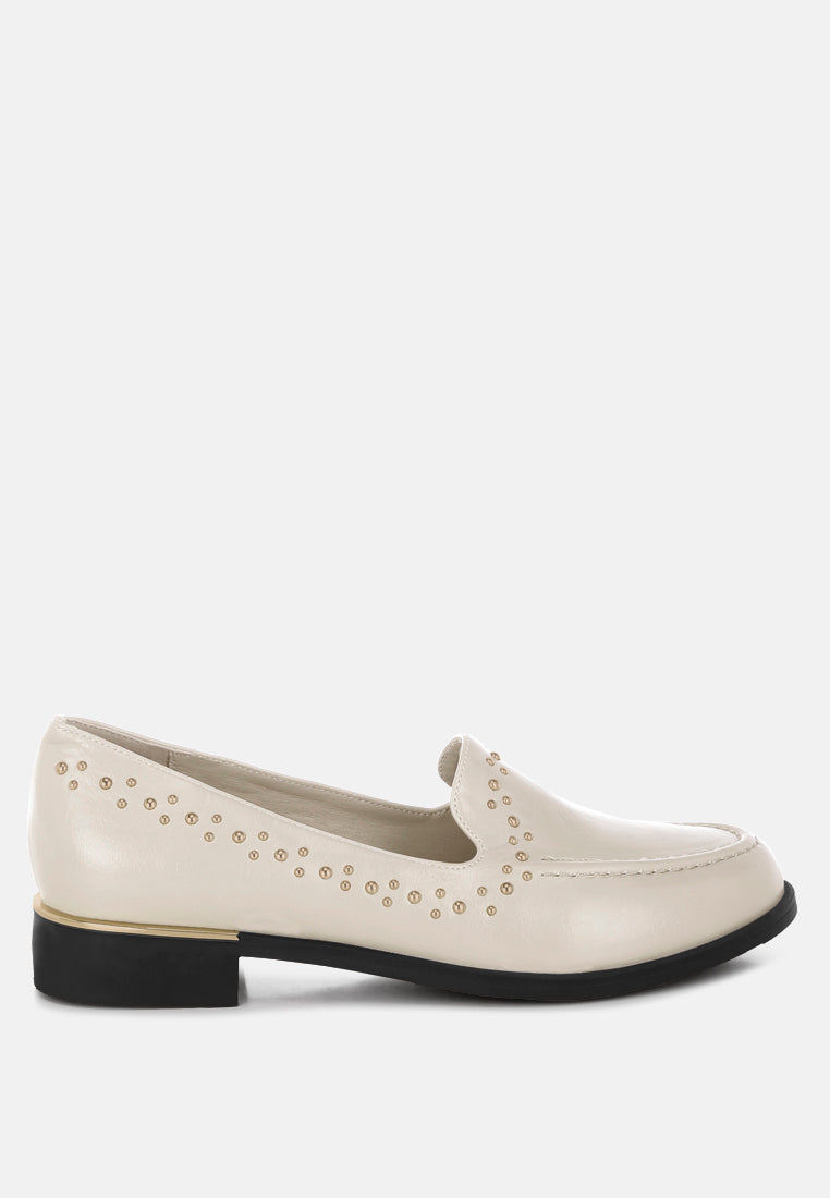 Gonia Studded Faux Leather Loafers-0